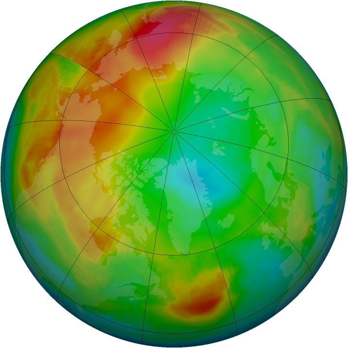 Arctic ozone map for 01 January 1982